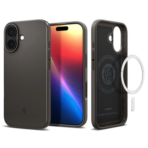 Etui Spigen Thin Fit zamontowane na Apple iPhone 17, prezentujące elegancki wygląd