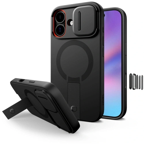 Etui Tech-Protect Kevlar Aura MagSafe w kolorze czarnym, idealne do Apple iPhone 17.
