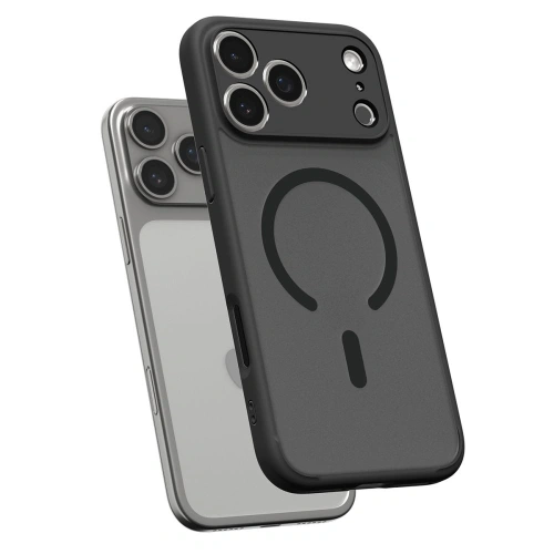 Szczegóły etui Spigen, pokazujące funkcję MagSafe i jego mocne magnety