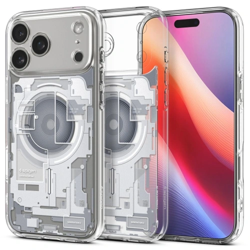 Etui Spigen Ultra Hybrid MagSafe w kolorze białym, idealnie dopasowane do Apple iPhone 17 Pro.