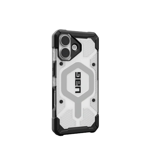 Etui UAG zamontowane na iPhone 17, ukazujące jego elegancki design i ochronę.
