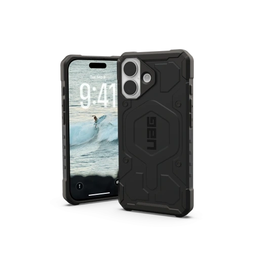 Etui UAG Pathfinder MagSafe w kolorze czarnym, idealnie dopasowane do iPhone 17.