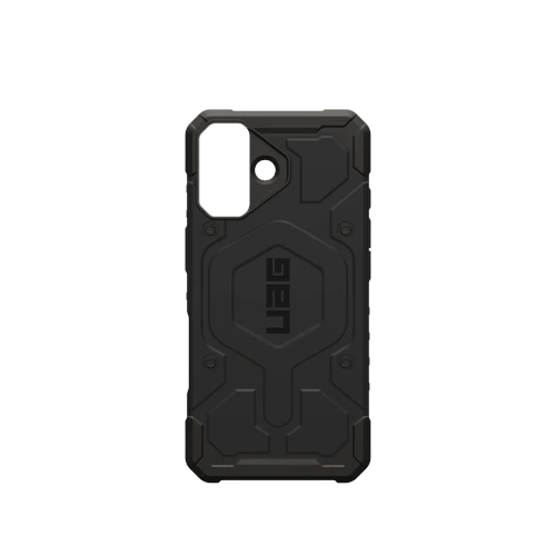 Zbliżenie na etui UAG Urban Armor Gear, pokazujące detale i wycięcia na porty.