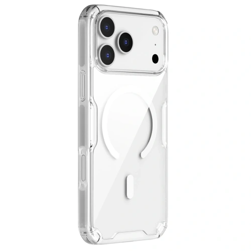 Etui Nillkin zamontowane na Apple iPhone 17 Pro Max, pokazujące jego elegancki wygląd.