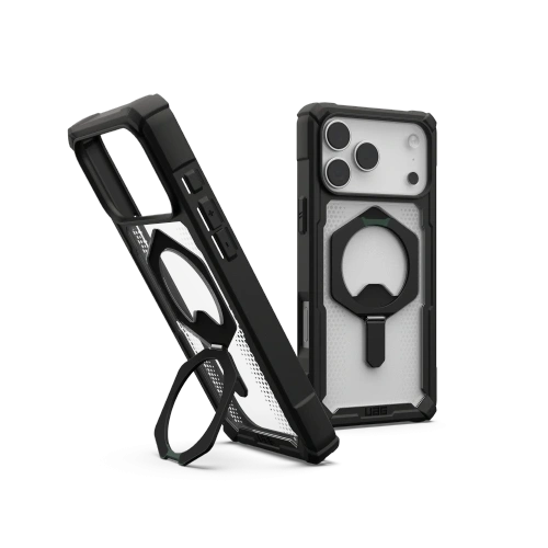Etui UAG Plasma XTE MagSafe w kolorze czarnym, idealnie dopasowane do iPhone 17 Pro Max.
