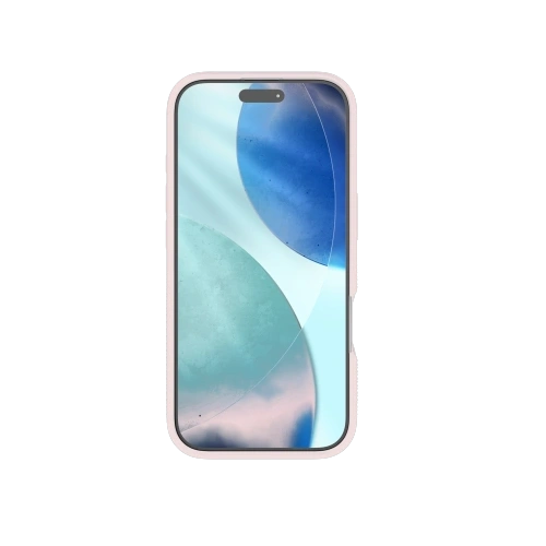 Etui ZAGG Manhattan Snap w różowym odcieniu, zamontowane na Apple iPhone 17, prezentujące elegancki design.
