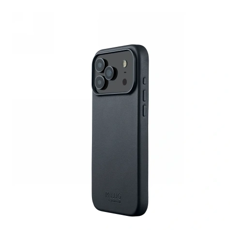 Etui Mujjo Leather Case w kolorze basalt, idealne do Apple iPhone 17 Pro Max z systemem MagSafe.