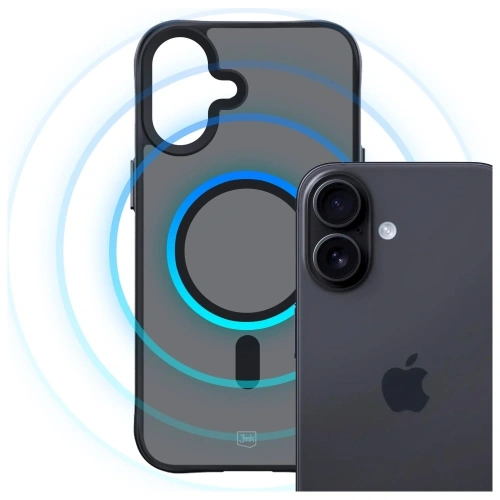 Widok etui 3MK Smoke MagCase zamontowanego na Apple iPhone 17.