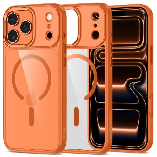 Etui Tech-Protect MagMat MagSafe w kolorze cosmic orange, idealnie dopasowane do iPhone 17 Pro.