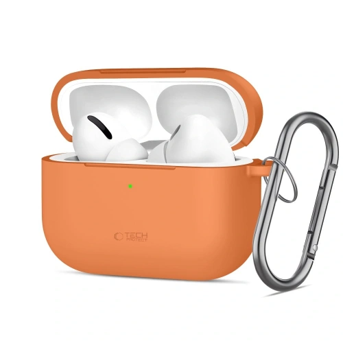 Etui Tech-Protect Silicone Hook w kolorze cosmic orange, idealne dla Apple AirPods Pro 3