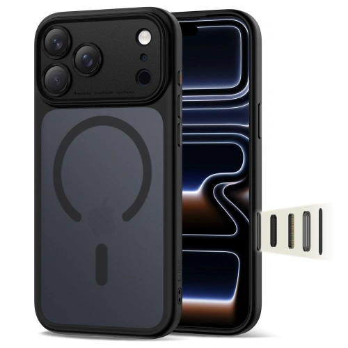 Etui Tech-Protect Magpeak MagSafe CC w kolorze matte black, idealne do iPhone 17 Pro Max.
