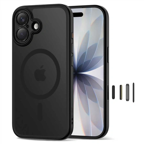 Etui Tech-Protect Magpeak MagSafe CC w matowej czerni, idealne dla Apple iPhone 17.