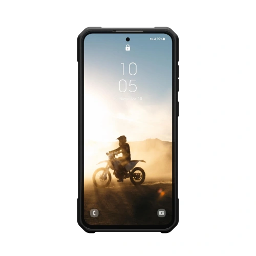 Hybrydowe etui UAG z widokiem na przezroczystą tylną część, podkreślającą design telefonu.