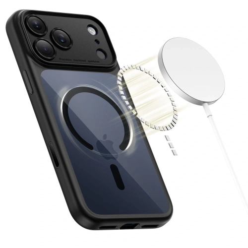 Etui MagSafe Tech-Protect na tle białym, podkreślające jego przezroczyste elementy.