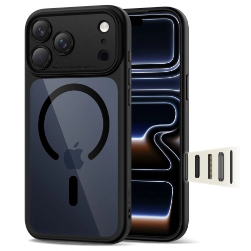 Etui Tech-Protect Magpeak MagSafe CC w kolorze czarnym, idealnie dopasowane do Apple iPhone 17 Pro