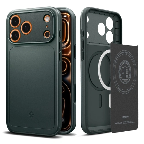 Zielone etui Spigen Thin Fit MagSafe, doskonała ochrona dla iPhone 17 Pro Max