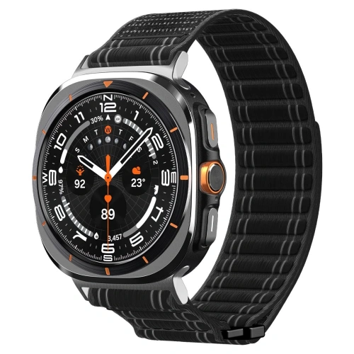 Pasek Spigen WBF0 Band w kolorze czarnym, idealny do Samsung Galaxy Watch Ultra 2024/2025.