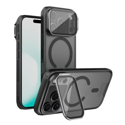 Etui z MagSafe Nillkin Camshield Pro, montowane na iPhone 17 Pro.
