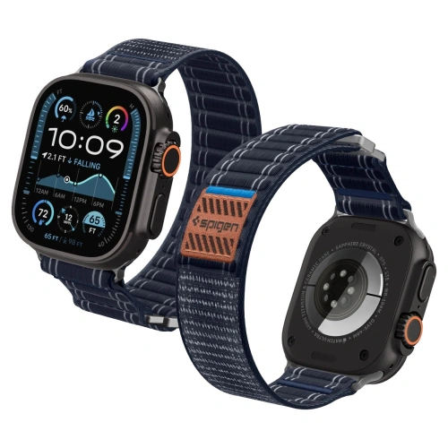 Pasek Spigen WBF0 Band w granatowym kolorze, idealny do Apple Watch 8/9/10/11/SE/Ultra.