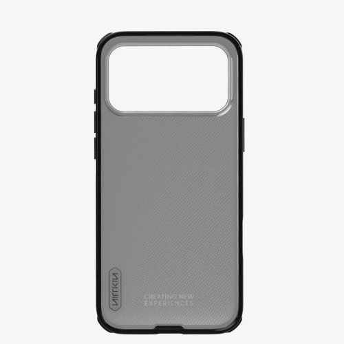 Etui Nillkin w przezroczystym czarnym kolorze na tle minimalistycznym.