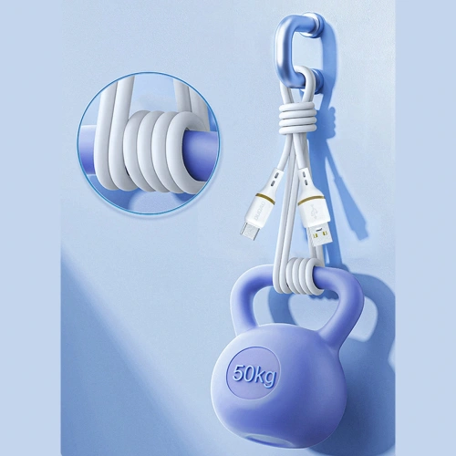 Elegancki, biały kabel Dudao L25T, idealny do biura i domu.