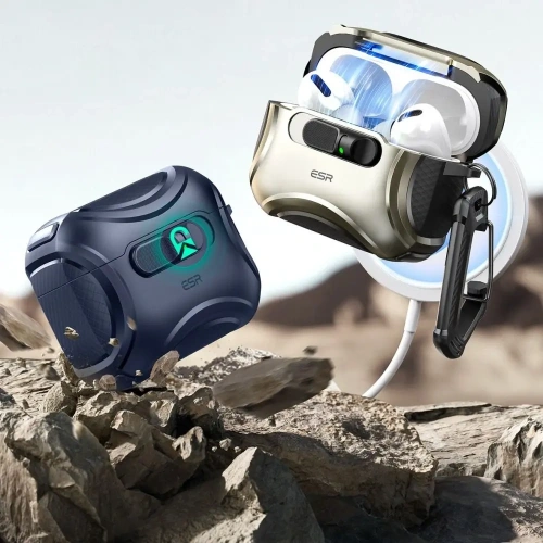 Etui ESR na Apple AirPods Pro 3, prezentujące funkcjonalność i nowoczesny design.