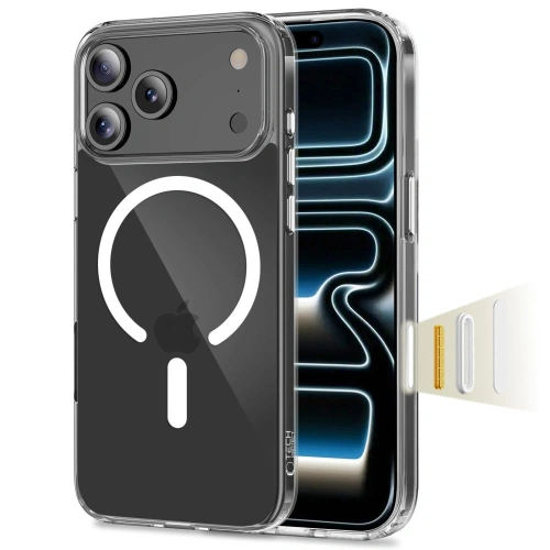 Etui Tech-Protect Flexair Hybrid CC MagSafe do Apple iPhone 17 Pro Max w przezroczystym kolorze, idealne dla minimalistów.