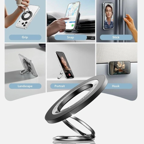 Zbliżenie na czarny uchwyt ESR Magnetic 360, ukazujące detale wykonania.