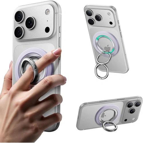 Uchwyt ESR Magnetic 360 Halolock w kolorze lawendowym, doskonały do mocowania telefonu.