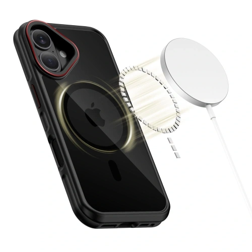 Etui Tech-Protect MagHybrid zamontowane na Apple iPhone 17, z wyraźnym widokiem na ekran.