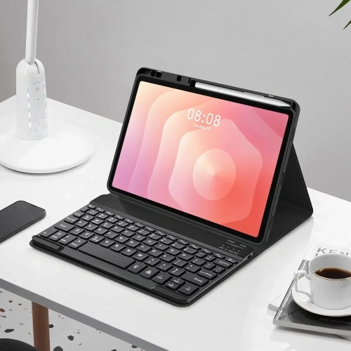 Etui z klawiaturą Tech-Protect, podkreślające hybrydowy materiał wykonania.