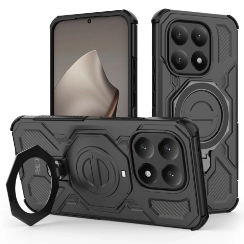 Etui Tech-Protect TacticStand MagSafe w kolorze matte black, idealne do Xiaomi 15T.