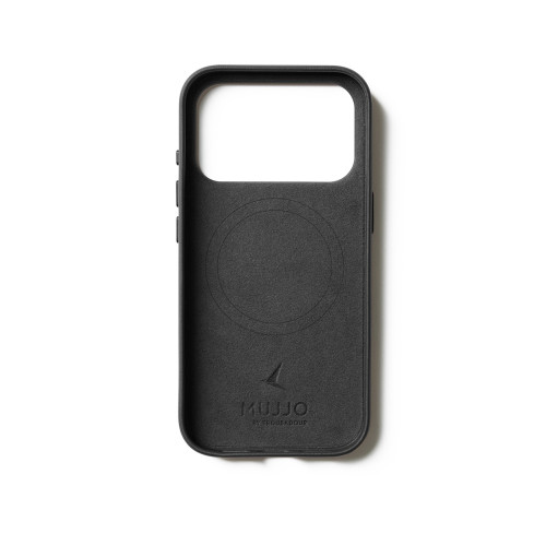Zbliżenie na etui Mujjo z hybrydowego materiału, podkreślające jego elegancki design.