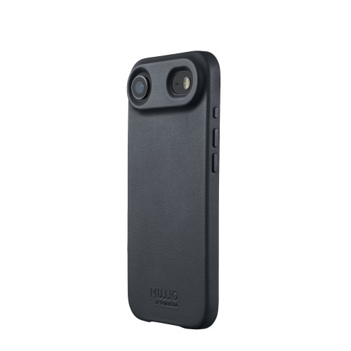 Etui Mujjo Leather Case w kolorze basalt, idealnie dopasowane do Apple iPhone z technologią MagSafe.