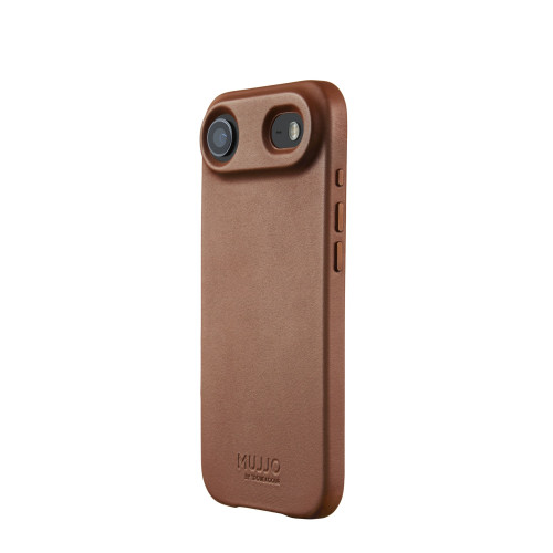 Etui Mujjo Leather Case w brązowym kolorze, idealne do Apple iPhone Air z MagSafe.